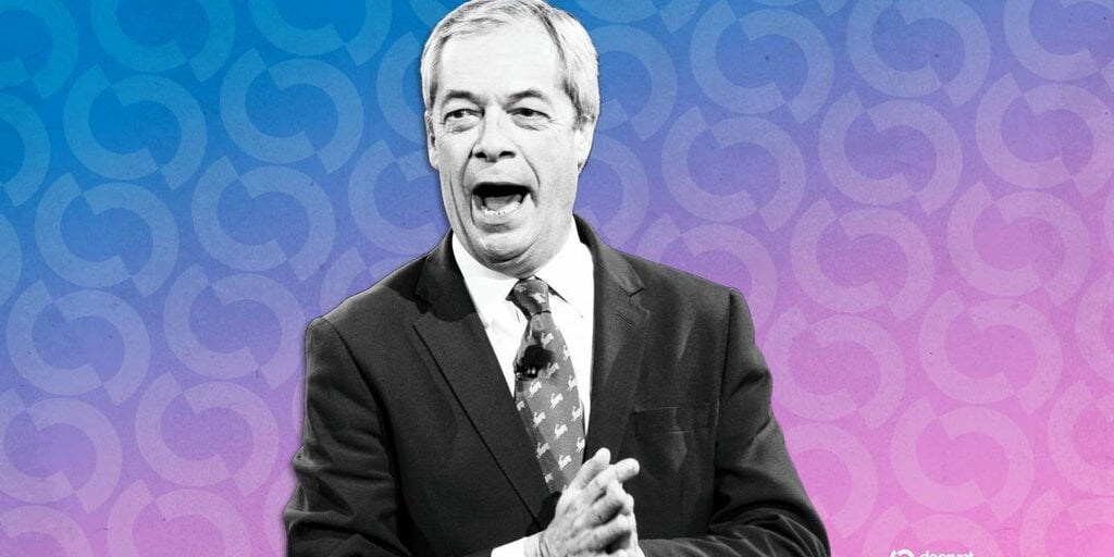 'I Am Your Champion': Nigel Farage Makes Case for UK Crypto Reform